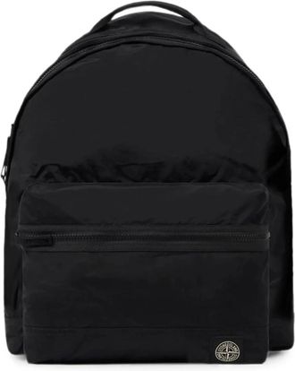 Stone Island 9200016 Rugzak - Heren - Rugzakken - Zwart - ONE Size - Nylon - Tassen
