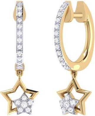 LuvMyJewelry Starkissed Duo Diamond Hoop Earrings in 14Kt Gold Vermeil On Sterling at Nordstrom Rack