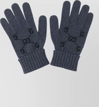 Gucci knit gloves ribbed cuffs detail
