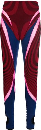 Paolina Russo Leggings con design a inserti - Rosso