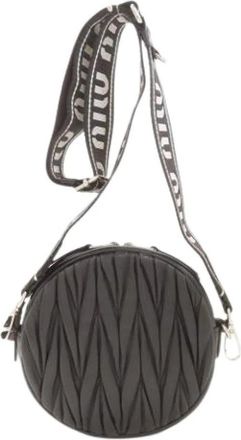Miu Miu Pre-owned Pouch Shoulder Bag - Dames - Vintage Schoudertas - Zwart - ONE Size - Leer - Vintage
