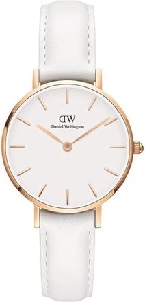 Daniel Wellington Petite 28mm Horloge - Dames - Horloges - Wit - ONE Size - Leer - Accessoires