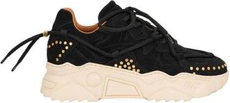 DWRS JUPITER studs chunky leren sneakers zwart
