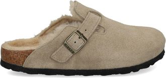 Birkenstock Boston Shearling Taupe, Suede Leather
