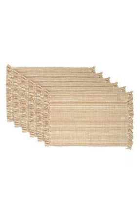 Design Imports Variegated Fringe Set of 4 Placemats in Tan at Nordstrom Rack