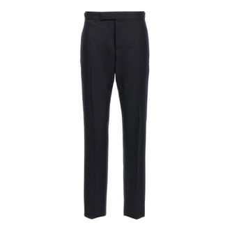Thom Browne Low Rise Trousers - male - Thom Browne - Slim-fit Trousers - Blue - S - Trousers