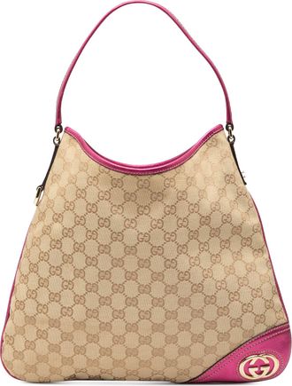 Gucci Pre-owned Womens Gg Canvas New Britt Hobo - Beige Textile - One Size