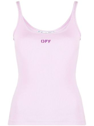 Off-white Off-stamp vest top - women - Cotton/Spandex/Elastane - 42 - Purple