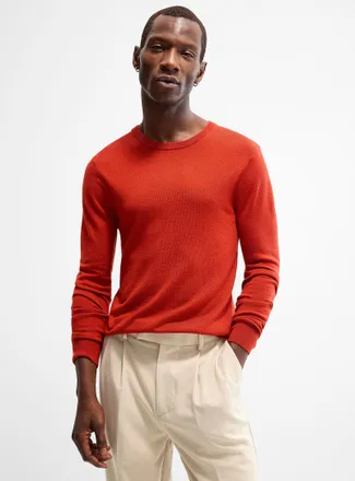 Le 31 Mens Responsible merino wool crew-neck sweater