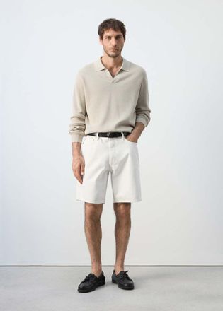 Mango Bermuda denim dritti bianco sporco - Uomo - 46 - MANGO MAN