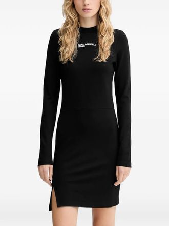 Karl Lagerfeld logo-print mini dress - Zwart