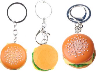 Generic Cartoon Hamburger Cheeseburger for Key Chain Keyrings Accessories Gift for Customer