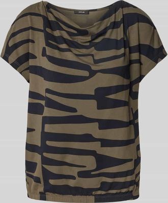 OPUS T-Shirt mit Wasserfall-Ausschnitt Modell Sapaya in Khaki, Größe 36