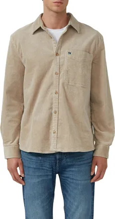 s.Oliver Langarmhemd S.OLIVER CORD, Herren, Gr. 3XL, N-Gr, mid beige, Cord, Obermaterial: 98% Baumwolle, 2% Elasthan, Strukturmuster, unifarben, regular fit no