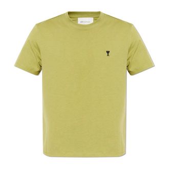 Ami T-Shirts, male, Green, Size: XL T-Shirt with Embroidered Logo