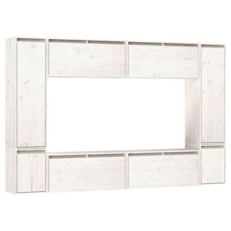 Berkfield Home TV Cabinets 8 pcs White Solid Wood Pine