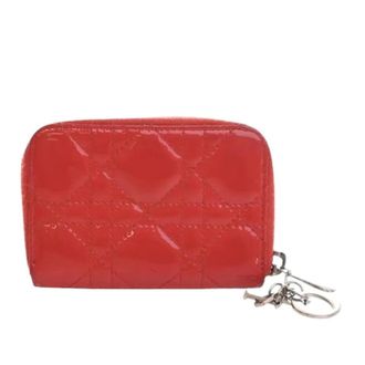 Dior Pre-owned Wallets, female, Red, Size: ONE SIZE Pre-owned Quilted Patent Leather Zip Around Wallet