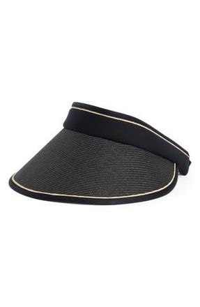 Vince Camuto Roll-Up Straw Visor in Black at Nordstrom Rack