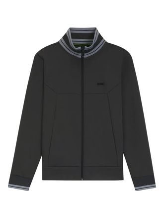 BOSS panelled zip-up track jacket - Grey