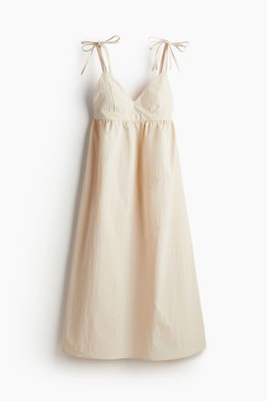 H&M Nylonkleid mit Bindetr&auml;gern - Hellbeige