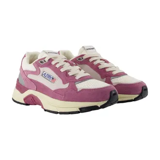 Autry Womens Hyperway Low Sneaker Purple Calfskin