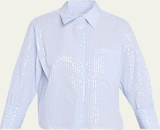 TWP J. D. Sequined Striped Shirt