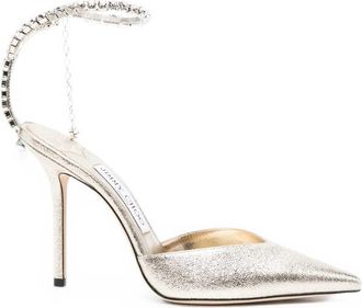 Jimmy Choo London Silver Embellished Pumps