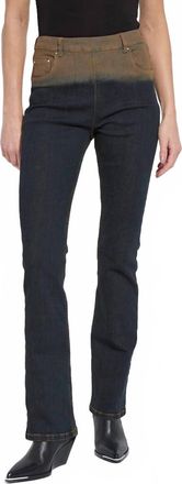 Lyss&eacute; Ceri Slim Flare Premium Denim Jeans In Dip Dye Black