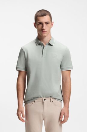 Boss Orange by Hugo Boss Poloshirt BOSS ORANGE Passertip, Herren, Gr. 4XL, silber043, Piqu&eacute;, Obermaterial: 95% Baumwolle, 5% Elasthan, slim fit h&uuml;ftbedeckend, V-Ausschnitt, ei