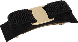 Ferragamo Black Silk Hair Womens Bow