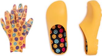 Muk Luks Garden Clog and Glove Set in Smiley Face at Nordstrom, Size Medium