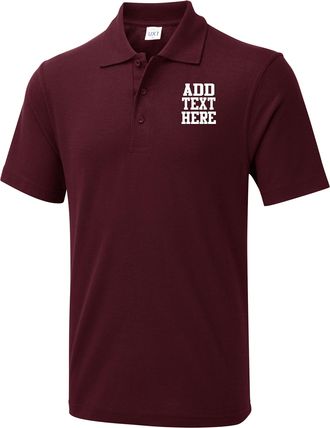 Generic Personalised Polo Shirt Unisex Sport Work Wear Uniform T-Shirt (Maroon, 5XL, 5XL)