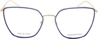 Rag & Bone Ladies Gold Tone Rectangular Eyeglass Frames RNB3028-1