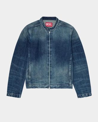 Diesel Men & apos;s D-Glory Band-Collar Denim Jacket