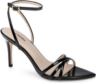 L'agence Dua Ankle Strap Sandal in Black Patent at Nordstrom, Size 6.5