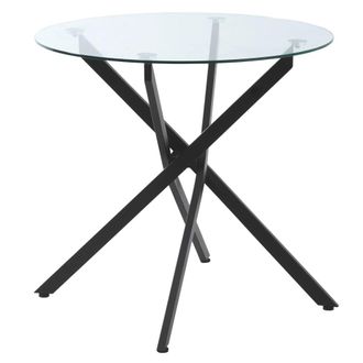 HOMCOM Mesa de comedor &oslash;80x75 cm negro