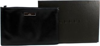 Gucci Vintage Black Leather Pouch