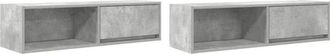 vidaXL Vidaxl - tv Cabinets 2 pcs Concrete Grey 100x31x25.5 cm Engineered Wood