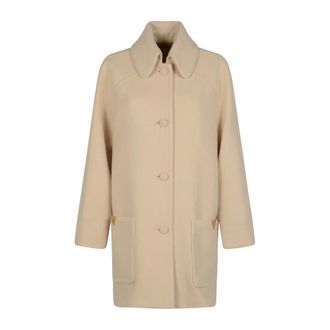 Valentino Wool Drap Caban - female - Valentino - Single-Breasted Coats - Beige - M - Coats