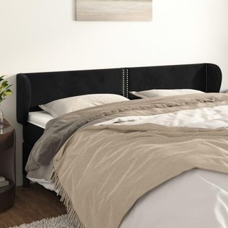vidaXL Cabecero De Terciopelo Negro 183x23x78/88 Cm Vidaxl