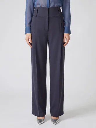 Sportmax Pantaloni palazzo sartoriali a vita alta in lana vergine