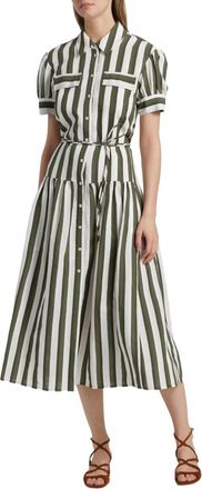 Tanya Taylor Carrington Midi Dress In Fern Ivory