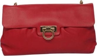 Ferragamo Pre-owned Shoulder Bags, female, Red, Size: ONE SIZE Pre-owned Leather Shoulder Bag