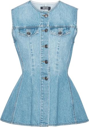 Rotate flared denim top - Blauw