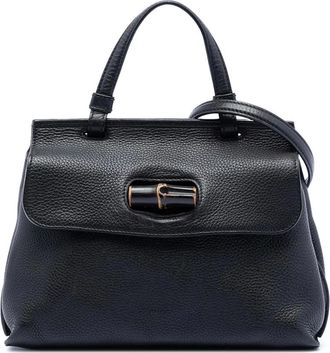 Gucci Pre-owned Handbags, female, Black, Size: ONE SIZE Pre-owned Structured Leather Top Handle Bag