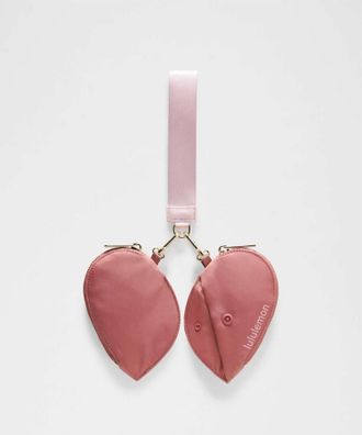 lululemon Womens Heart Dual Pouch Wristlet In Spiced Chai / Pink Haze / Gold