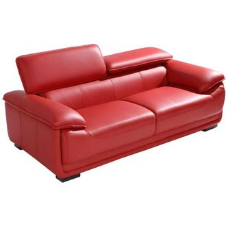 Vente-Unique Vente-unique - Divano 3 posti in pelle Rosso - macelo