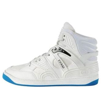 Gucci Basket Breathable Wear-Resistant Non-Slip High White Blue 661301-2SHA0-9014