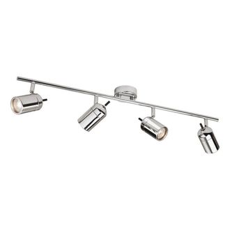 Netlighting Atlantic 4 Light Spotlights Bar Bathroom Ceiling Light Chrome IP44 GU10 in Grey