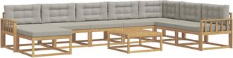 vidaXL Conjunto De Sof&aacute;s De Exterior 9 Uds. Blanco Y Gris Claro Vidaxl